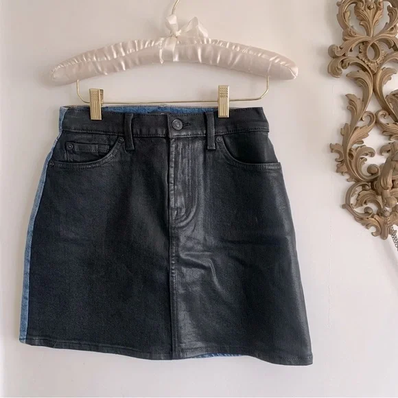 7 FOR ALL MANKIND DENIM JEAN MINI SKIRT